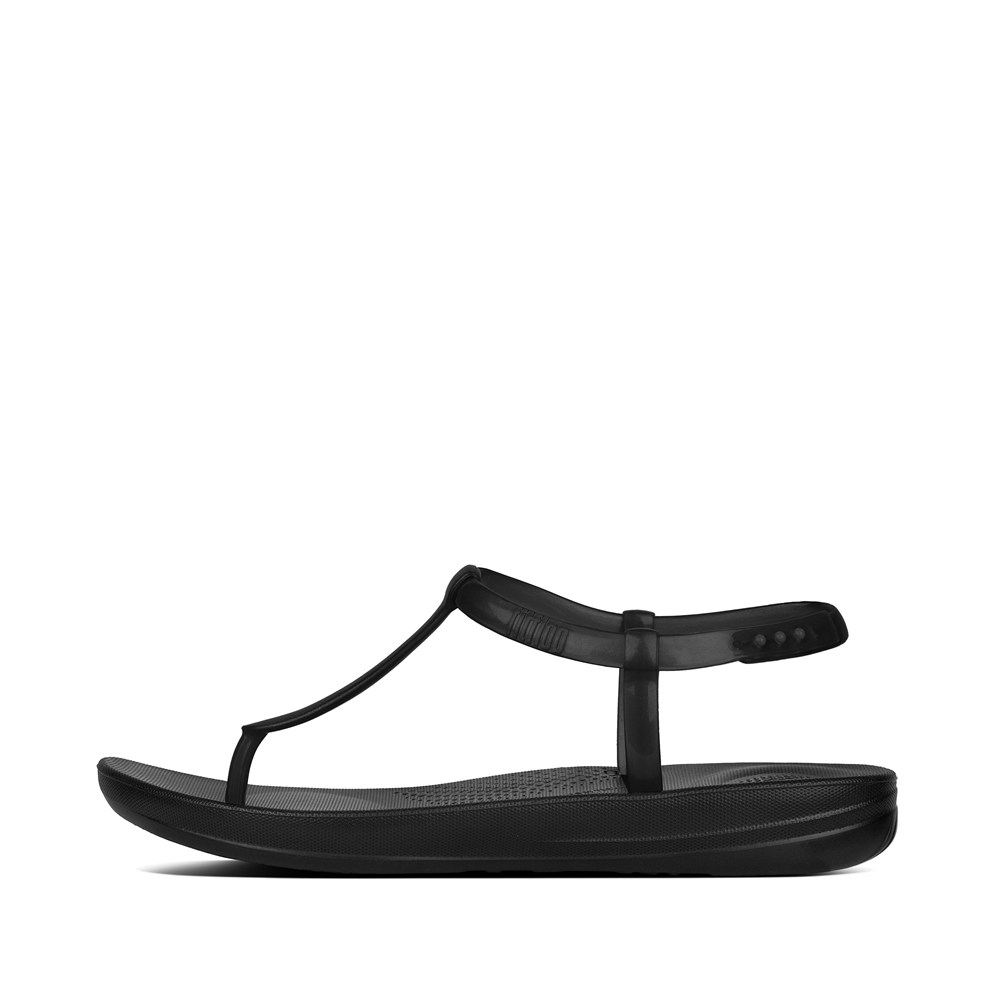 Fitflop Womens Sandals Black - Iqushion Splash Pearlised Back-strap - BQ5947106